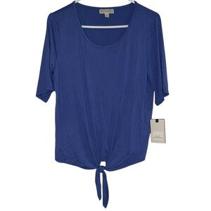 Dana Buchman Tie Front Knit Top - Royal Blue - Size M (NWT)